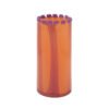 PHP235 Vase en verre soufflé rayé goyave et lilas bord perlé