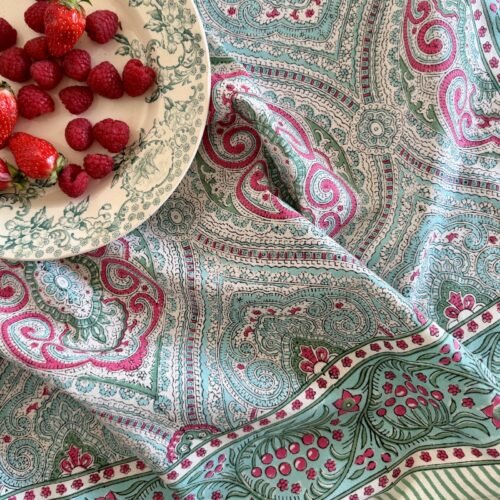 Nappe Madame de Sévigné en coton imprimé blockprint